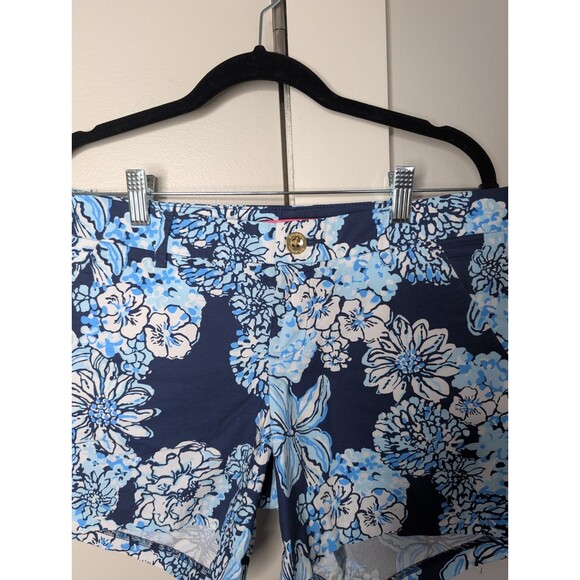 Lilly Pulitzer THE CALLAHAN Shorts WOMEN'S Size 6 Floral Blue - Picture 3 of 6